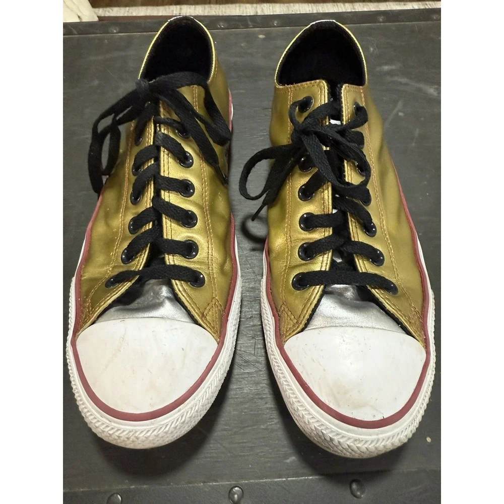 Custom‎ Converse All Star  Metallic Gold - BE KIND Men's Size 10 Women's Size 12